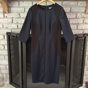 Classiques Entier 3/4 Sleeve Navy & Black Knit Dress Size 6